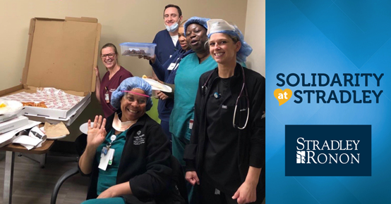 Associate Rachael Gordon made sure that nurses, doctors and medical workers in a local Philadelphia emergency department had a pizza lunch to fuel them through their day.
